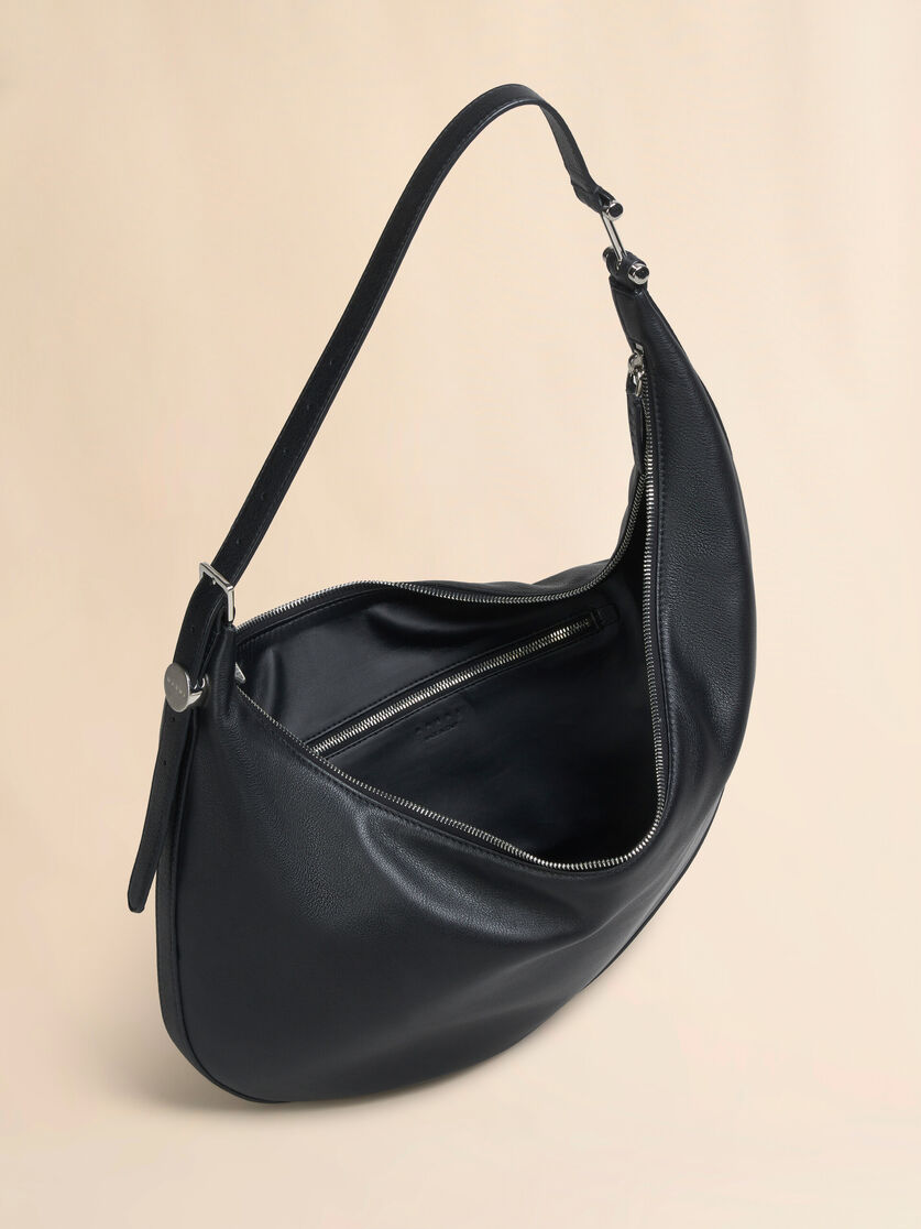 Black leather Dot small hobo bag - Shoulder Bags - Image 4