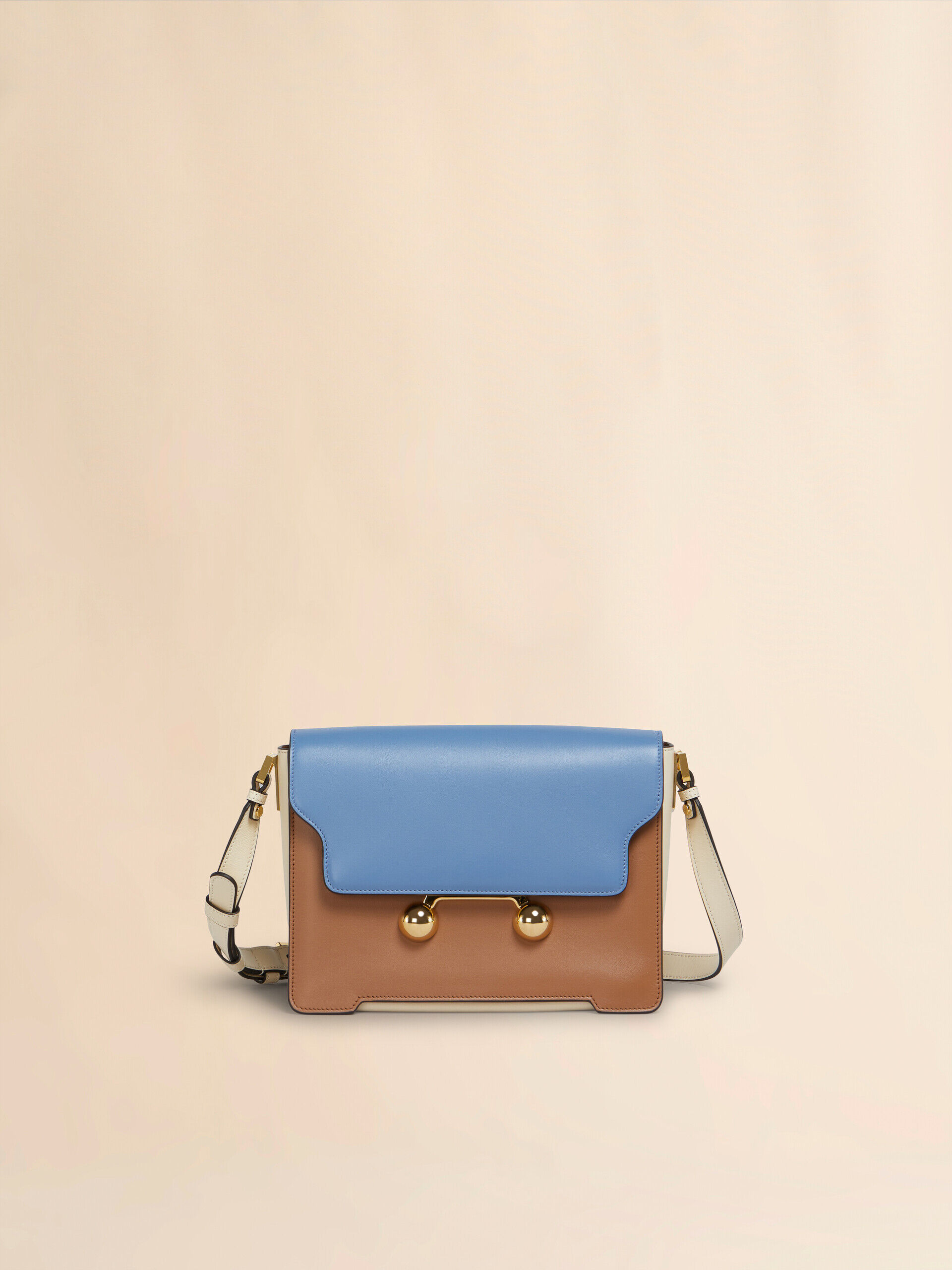 【関税＆送料込み】Marni Trunkaroo Rectangular Shoulder Bag Light grey leather Trunkaroo medium shoulder bag | Marni