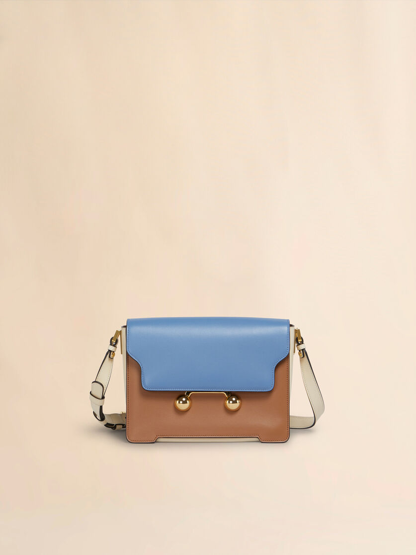 Blue, beige e light blue leather Trunkaroo medium shoulder Bag - Shoulder Bags - Image 1