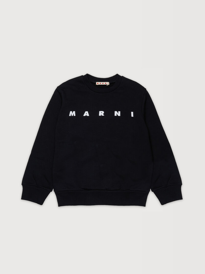 Black cotton sweatshirt with bold Marni logo, Image 1