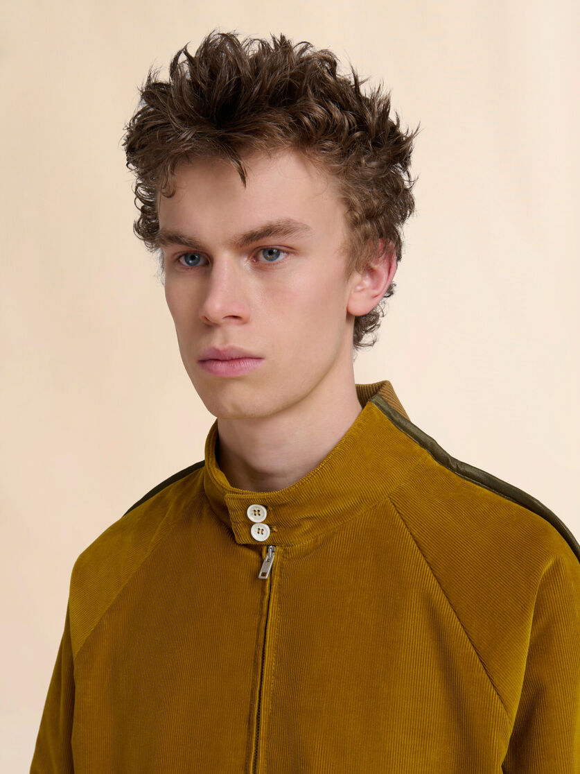 Mustard corduroy bomber with nylon back - Jackets - Image 4