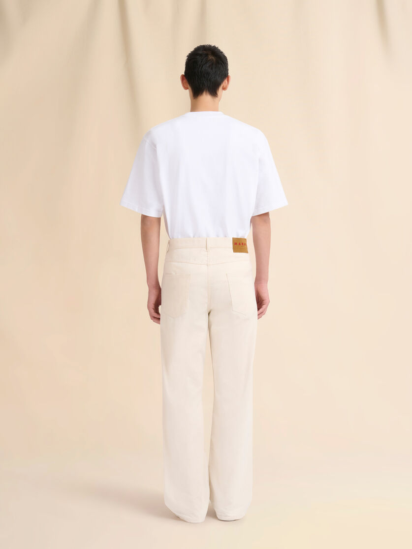 Cream denim wide-leg jeans with Trunkaroo plaque - Pants - Image 3