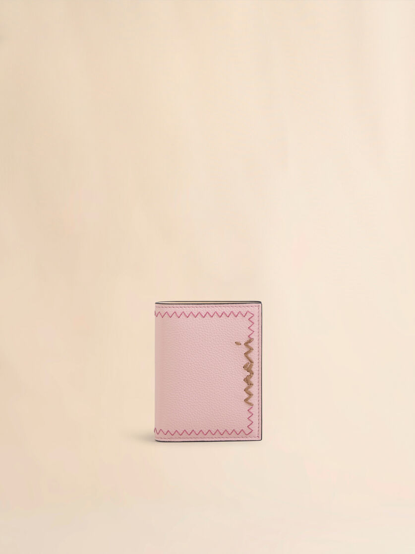 Sky blue bi-fold wallet with Marni Symbol embroidery - Wallets - Image 1