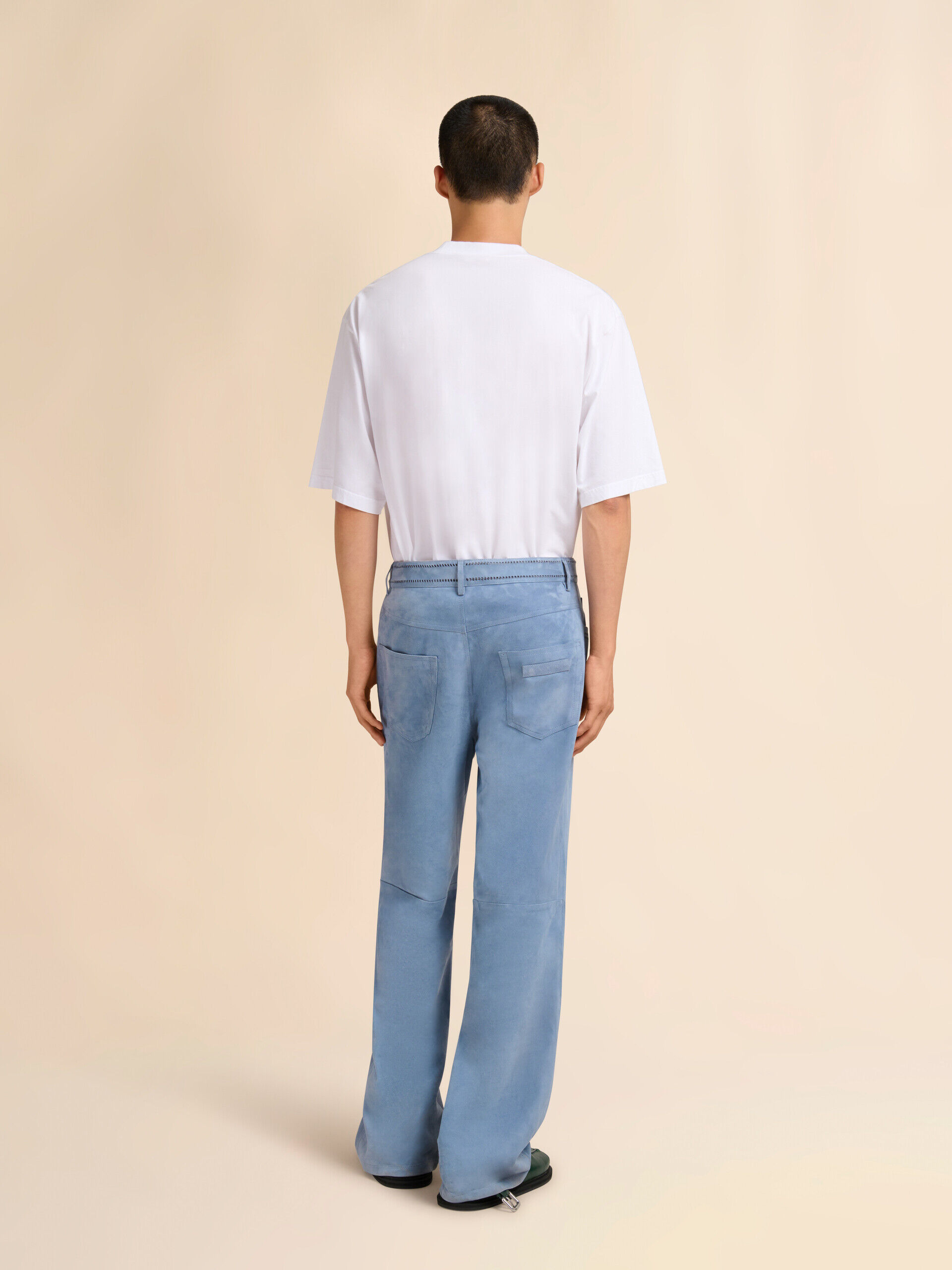 【極美品】18ss MARNIマルニ リジットインディゴデニム ワイドパンツ33 Blue suede pants with cut-out detailing | Marni