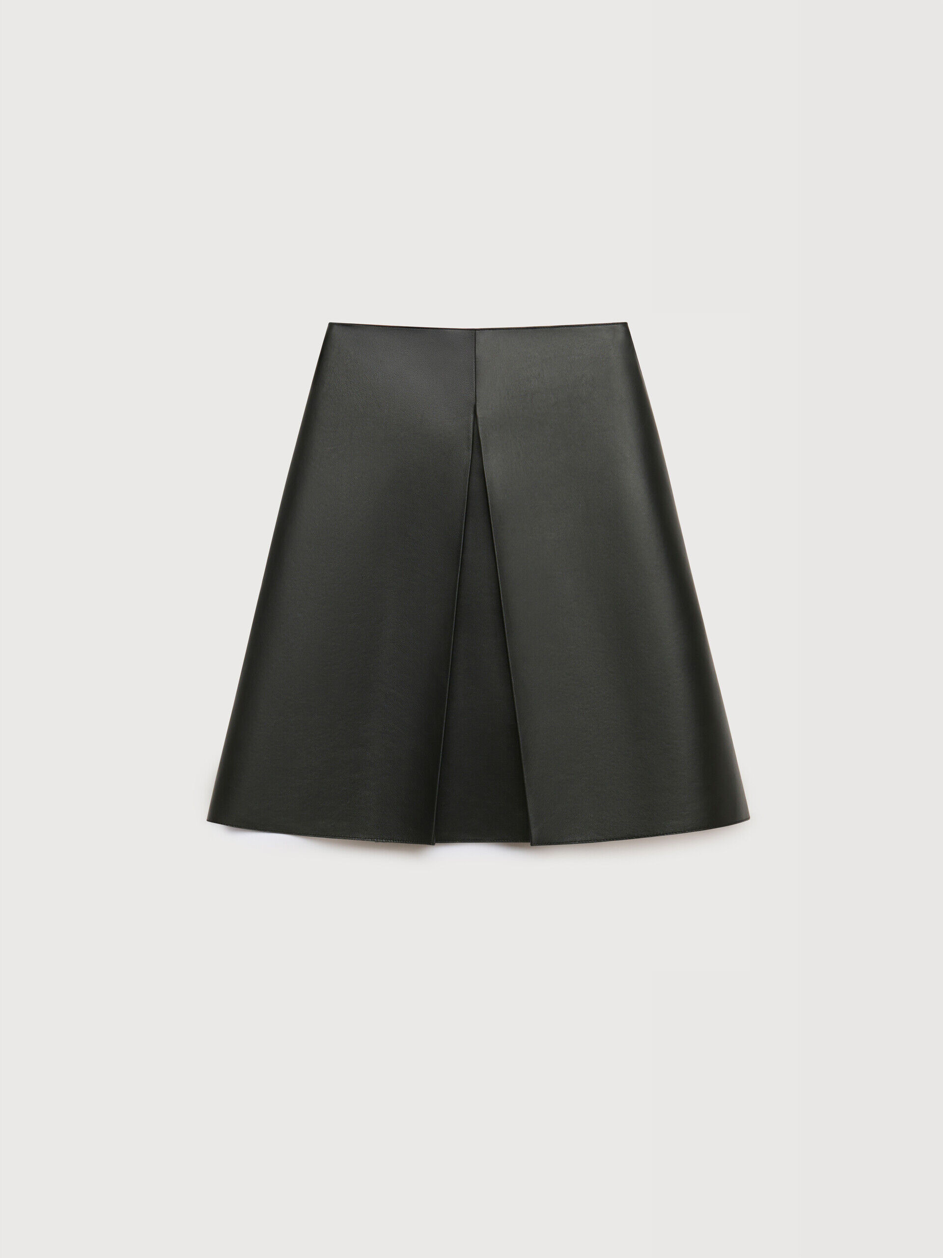 ブラック ナッパレザー プリーツスカート | Marni