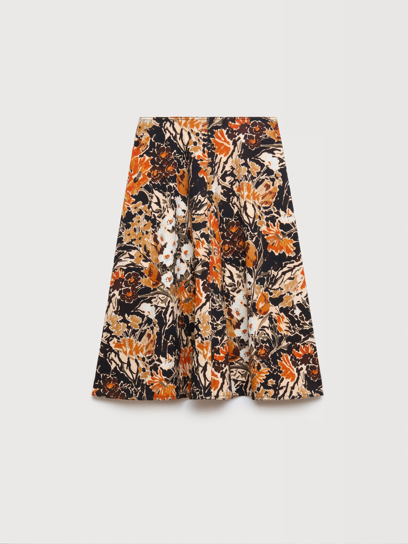 Black cloqu&eacute; skirt with Extreme Bouquet print, Image 1