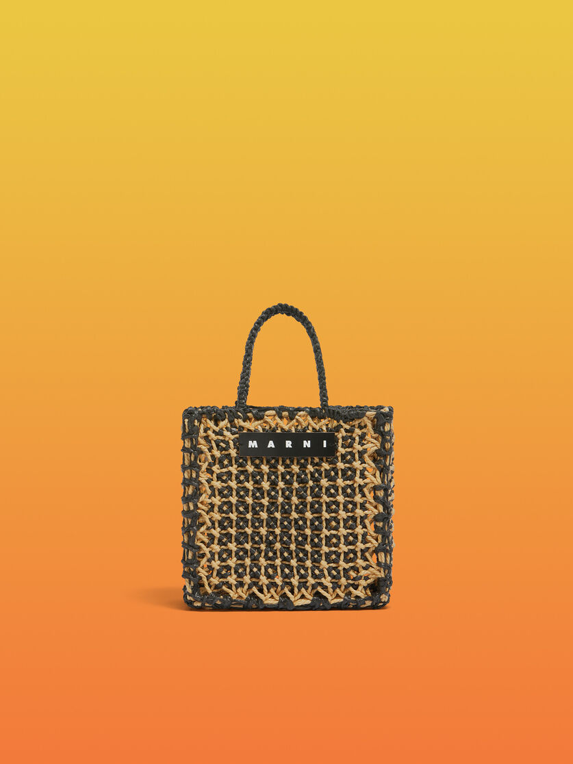MARNI MARKET JURTA Häkeltasche in Schwarz und Beige | Marni
