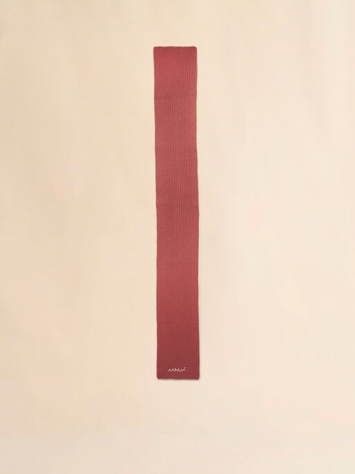 Pink wool blend scarf with Marni Symbol - Scarves
