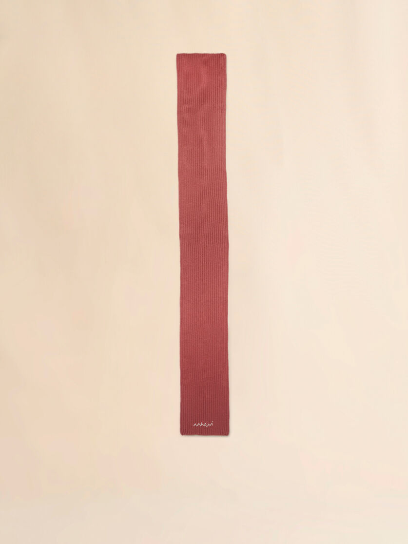 Pink wool blend scarf with Marni Symbol - Scarves - Image 2