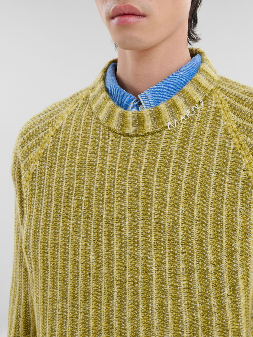 Green wool-cashmere jumper with dégradé stripes | Marni