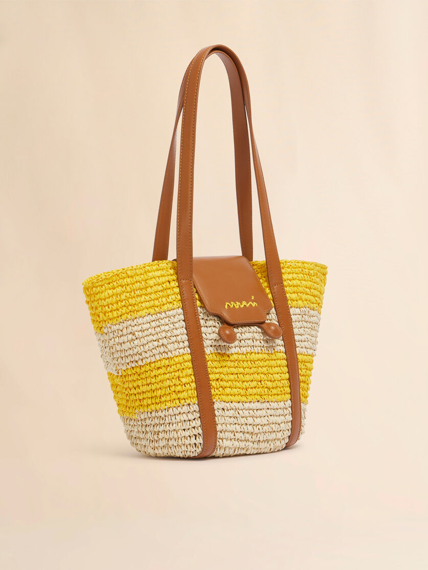 Small yellow stripe raffia-effect Trunkaroo beach bag - Shopping Bags - Image 6