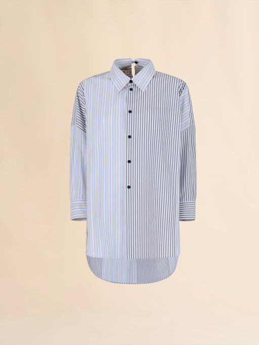 Camicia in cotone biologico a righe grigie - Camicie