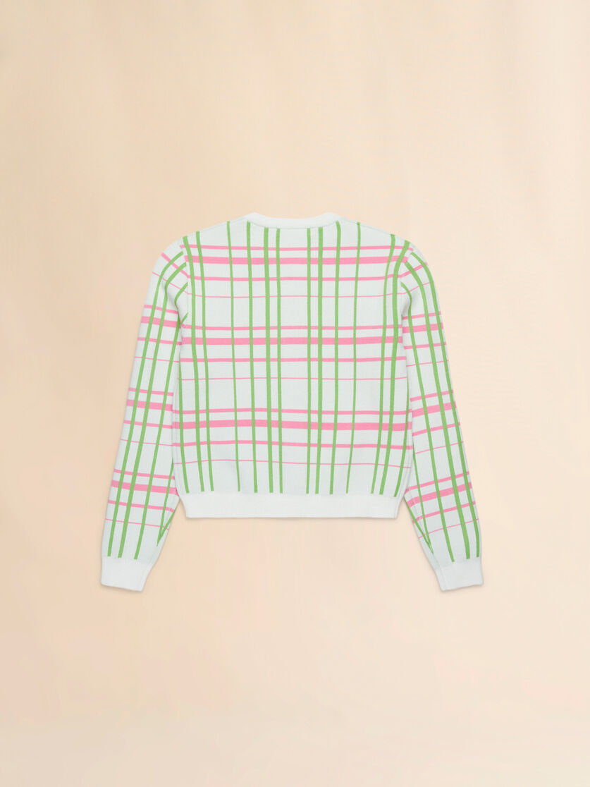 Knit cardigan with Check pattern - Knitwear - Image 2