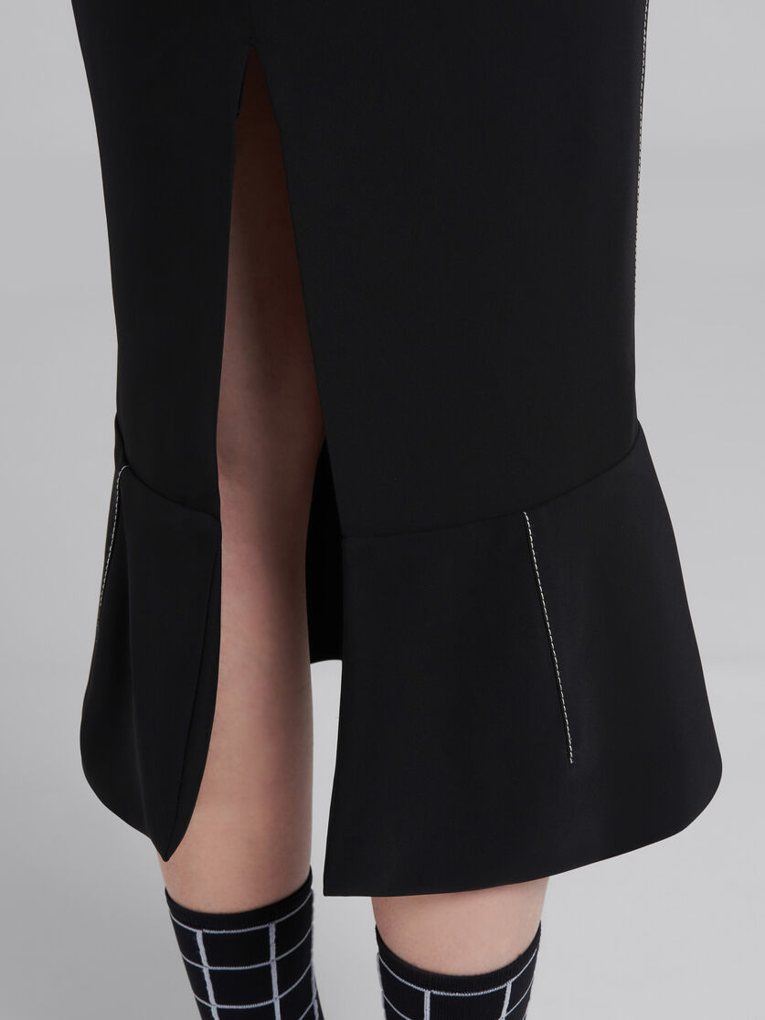 Black cady sheath skirt with flounce hem - Skirts - Image 4