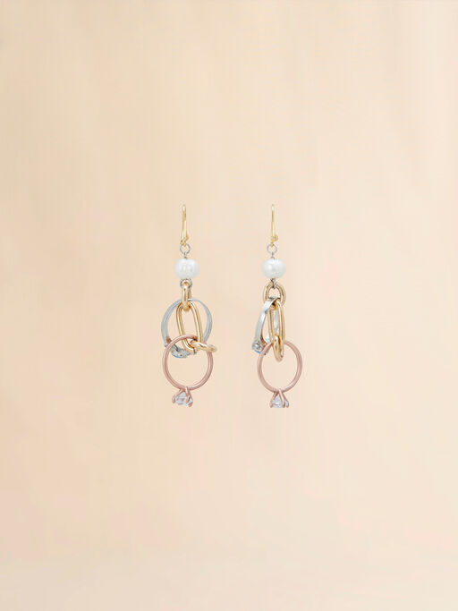 Drop earrings with chains and rings - Earrings
