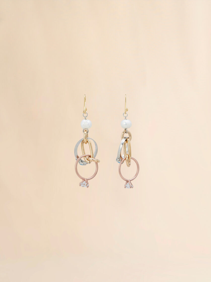 Drop earrings with chains and rings - Earrings - Image 2