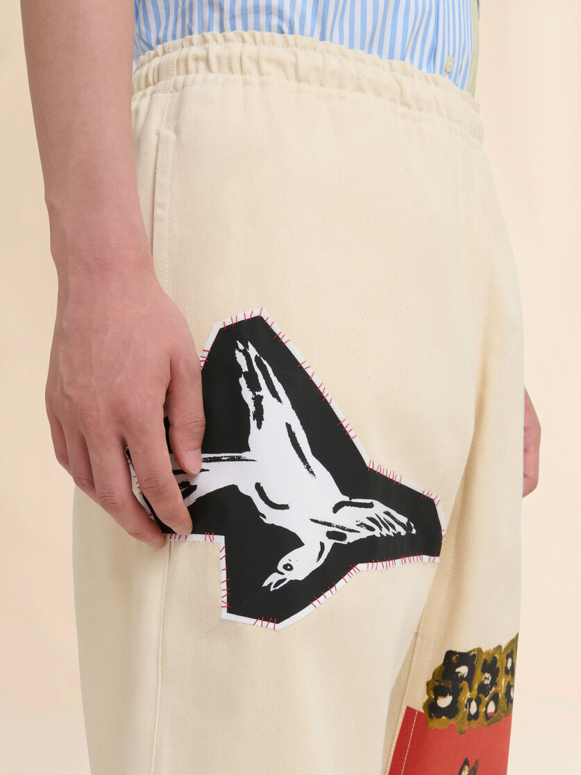 Cream organic bull denim trousers - Pants - Image 4