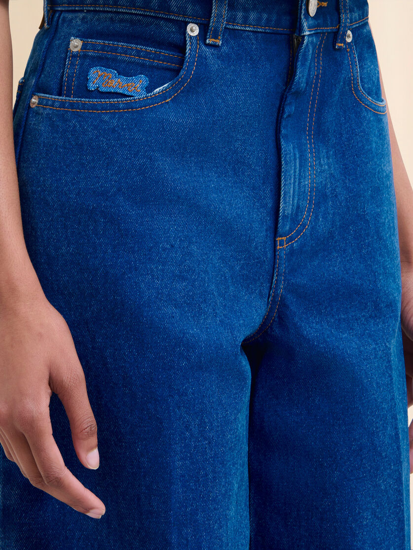 Blue organic denim wide-leg jeans - Pants - Image 4