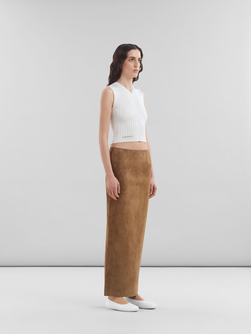 White ribbed viscose vest | Marni
