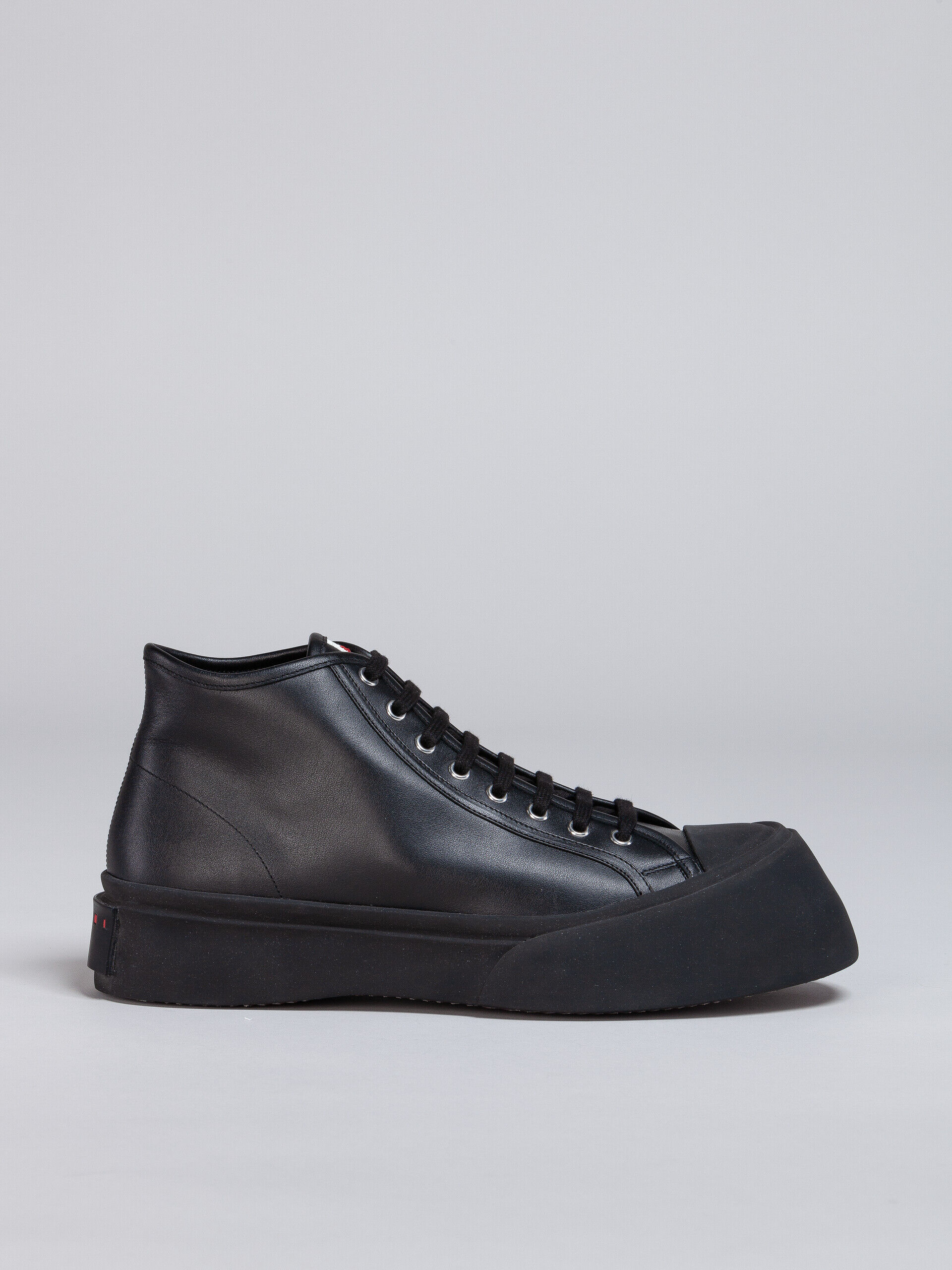 Black leather PABLO high top sneaker