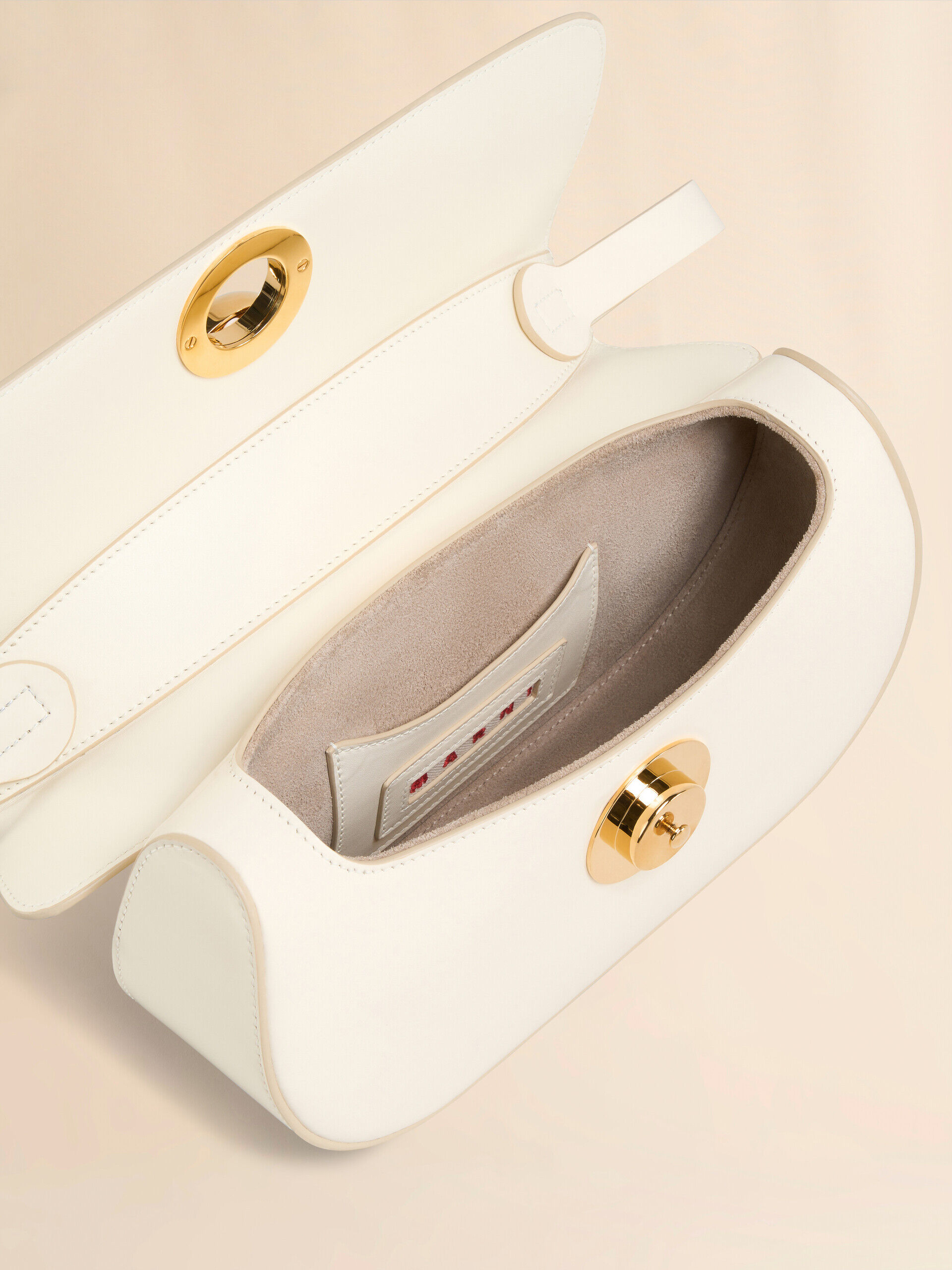 【MARNI】クリーム レザー製 Butterfly スモール ホーボーバッグ クリーム レザー製 Butterfly スモールハンドバッグ | Marni