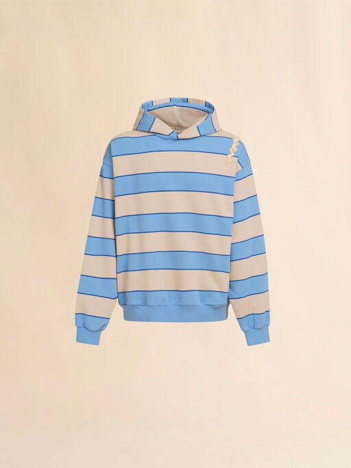 Light blue and beige oversized hoodie - Sweaters