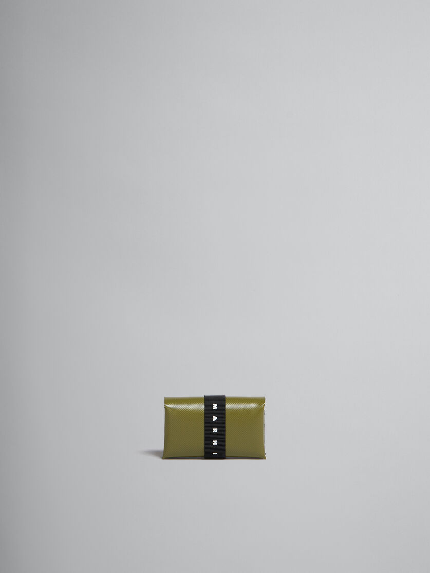 ブラック 三つ折りウォレット、ロゴストラップ付き - 財布 - Image 1