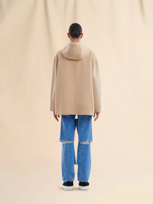 Parka in lana-cashmere beige con ricamo Marni Mending - Giacche