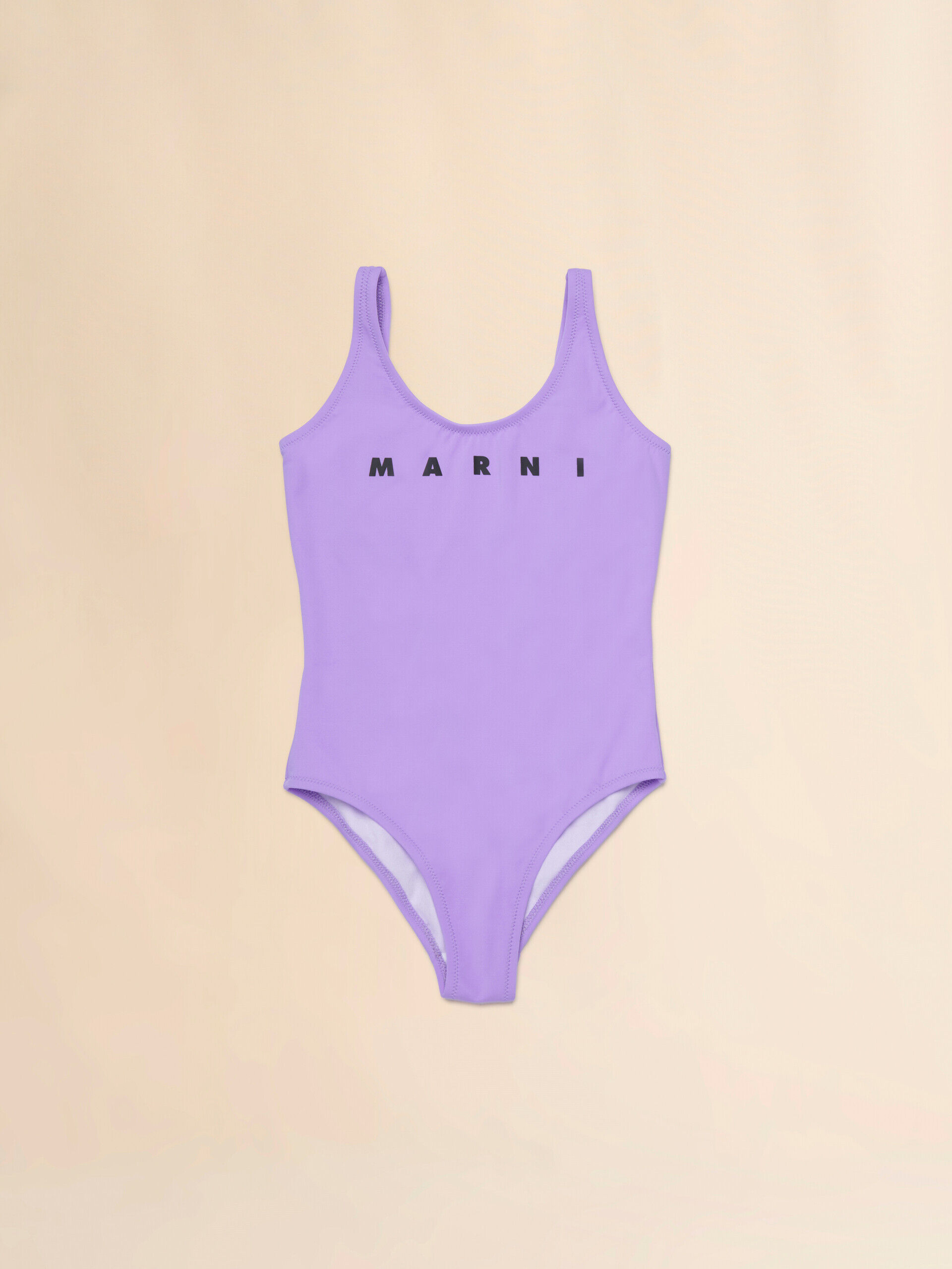 Purple nylon swimsuit with Marni print | Marni
