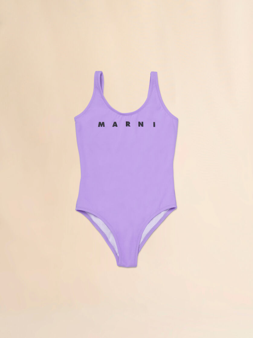 Purple nylon swimsuit with Marni print, Image 1