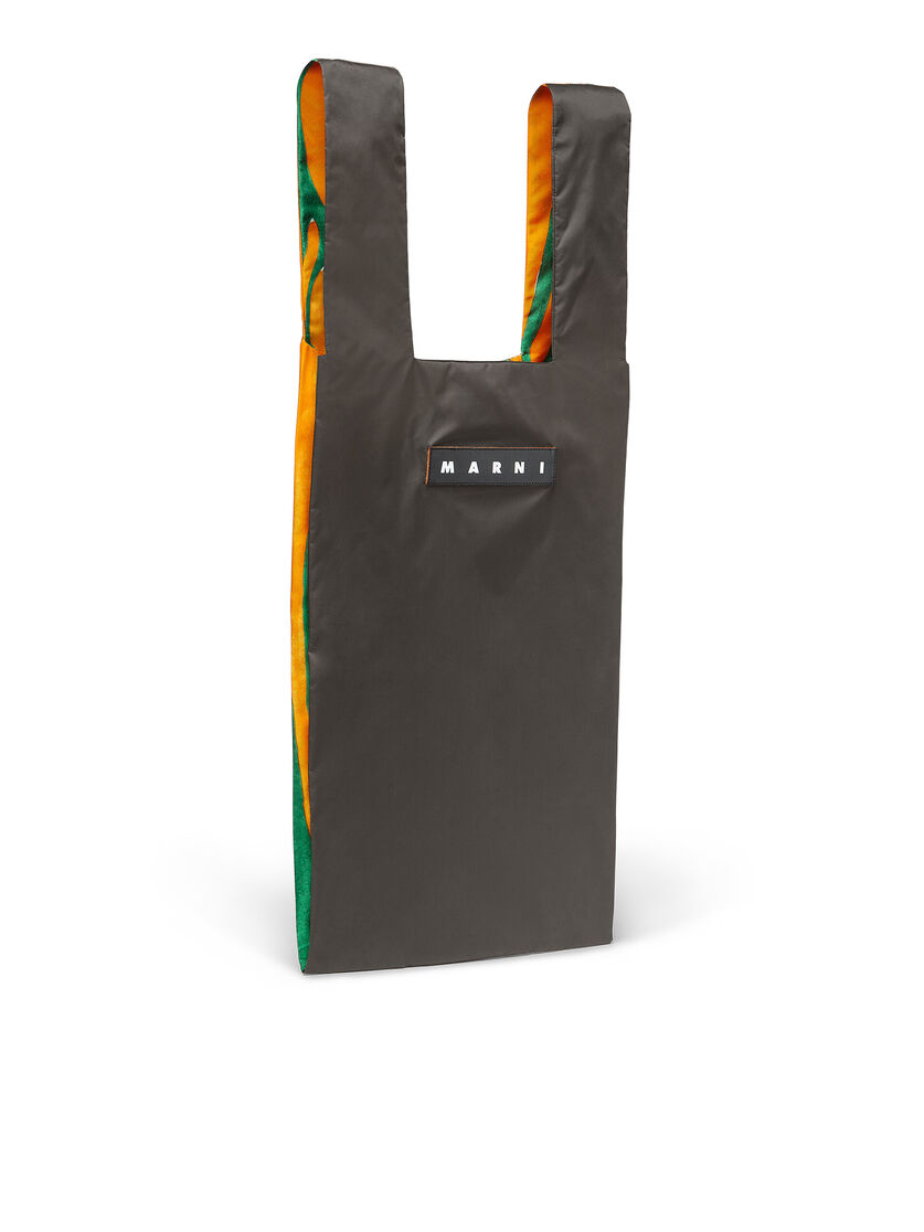 MARNI MARKET green shopping bag with abstract print - Shopping Bags - Image 2
