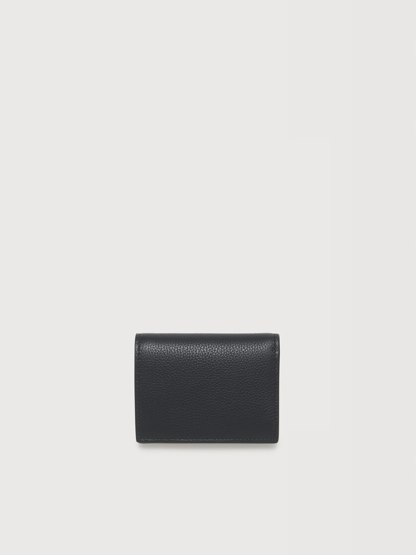 Black leather bifold wallet with Marni Mending embroidery, Image 3