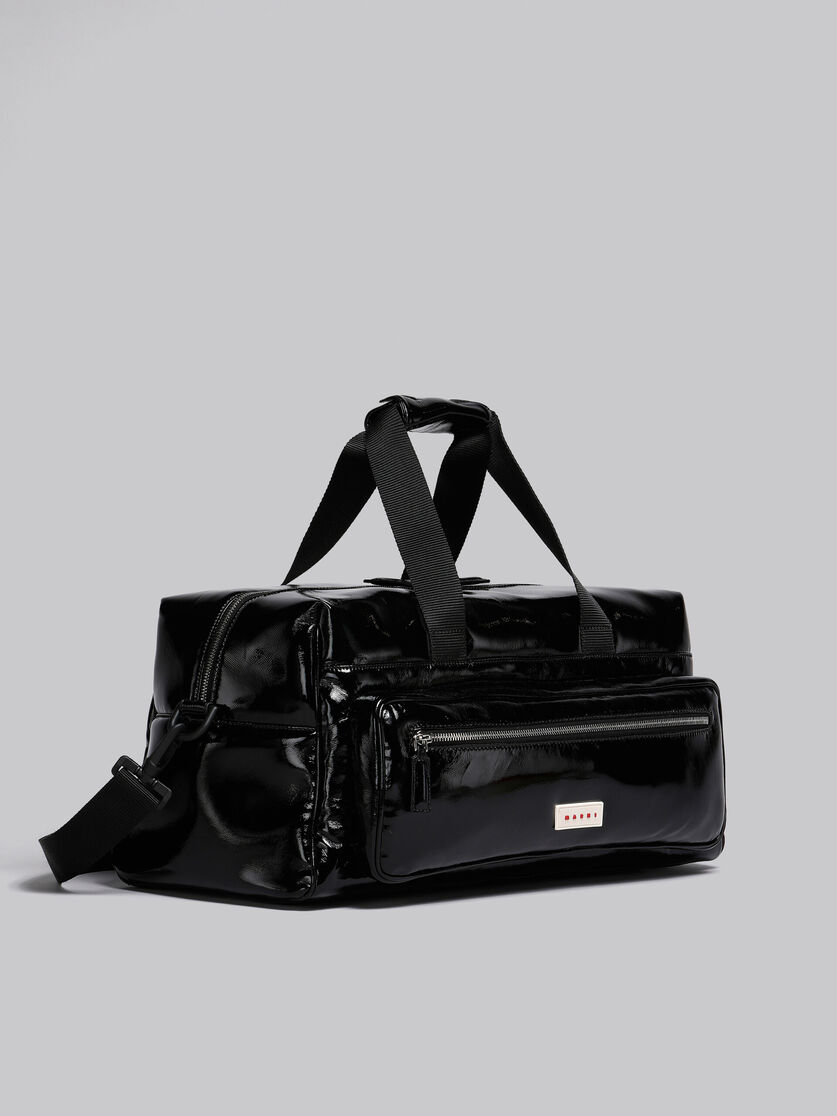 Bey duffle bag in black patent - Travelling Bag - Image 6