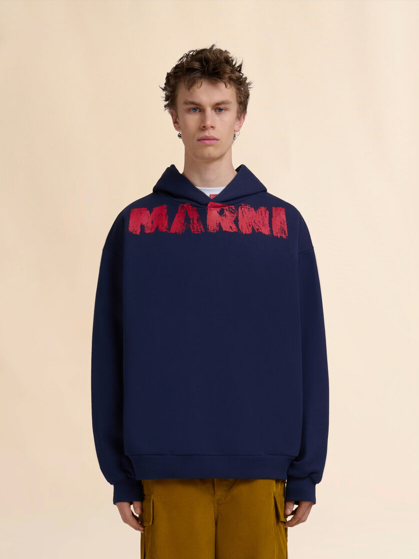 ブルー コットン製フーディー Marni Monolith プリント - ニット - Image 2