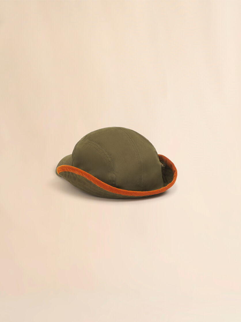 Khaki gabardine baseball cap with ear flaps, Image 3