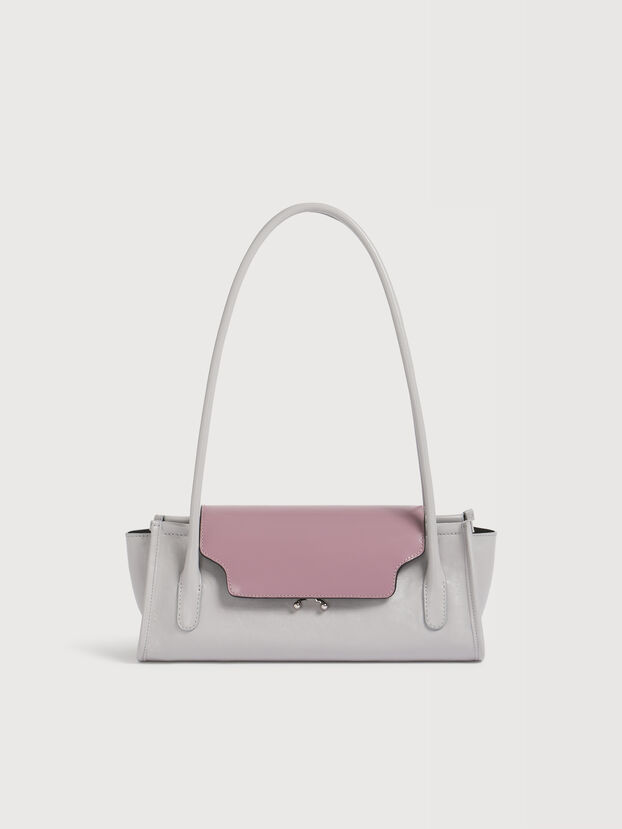 Gray and purple leather Trunkette bag - Shoulder Bag