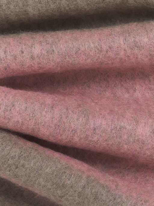 Pink striped alpaca-mohair scarf - Scarves
