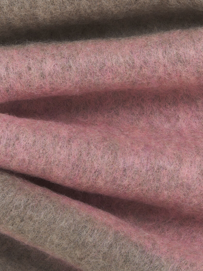 Pink striped alpaca-mohair scarf, Image 2