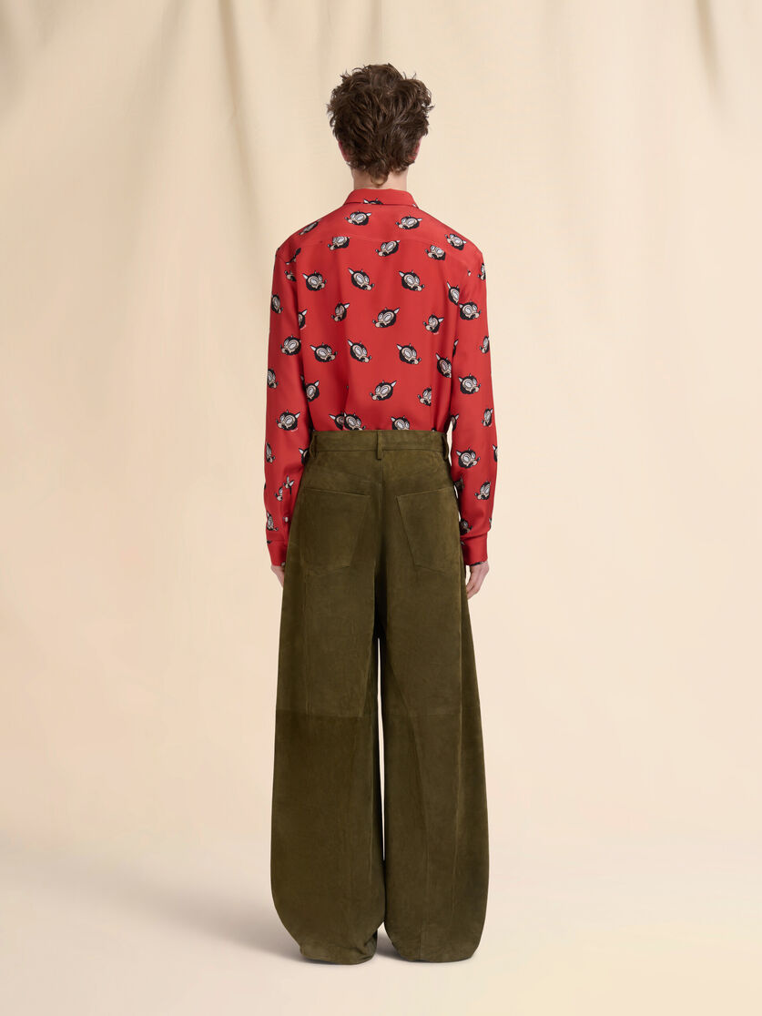 Pantalon en daim vert foncé - Pantalons - Image 3