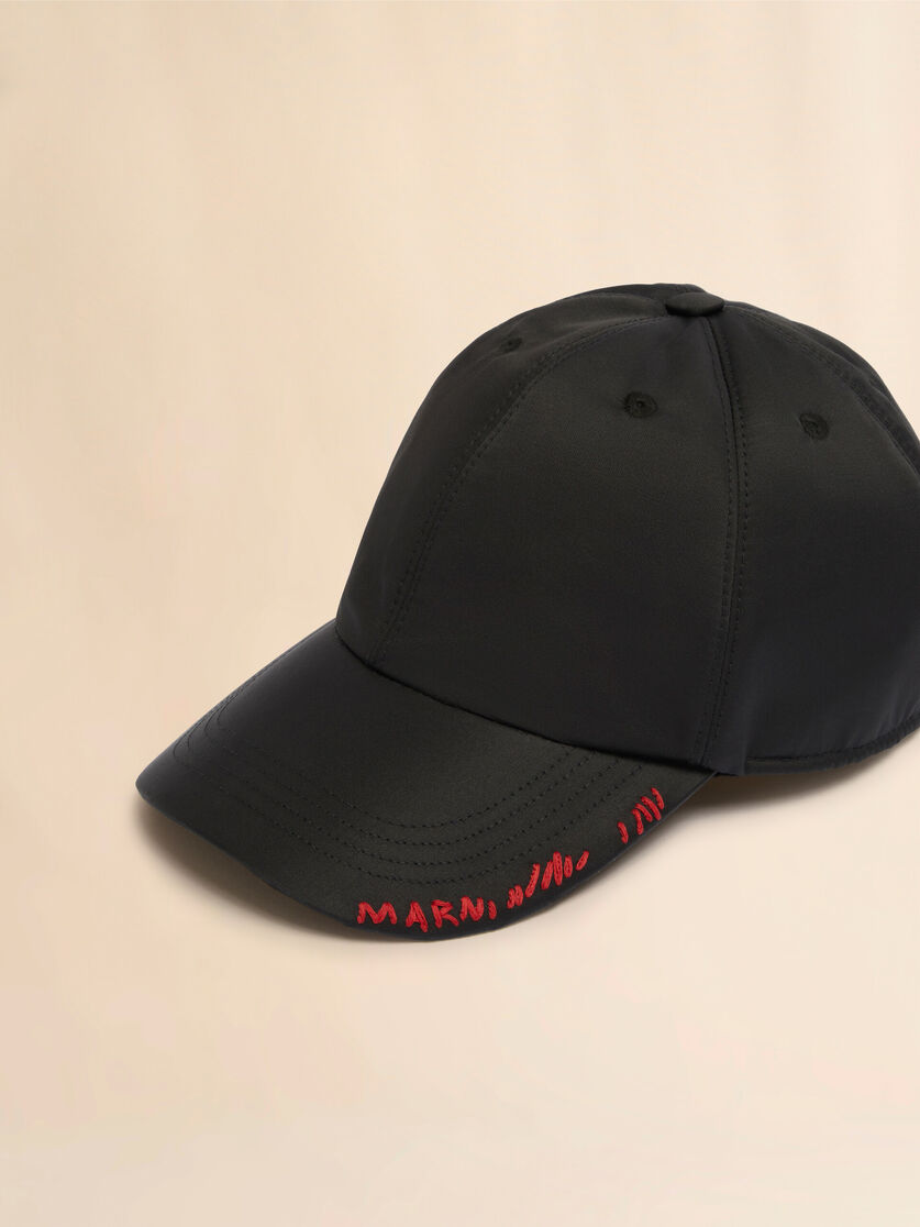 Black tafetta baseball cap with Marni Mending - Hats - Image 4