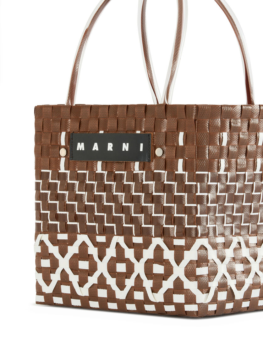 Blue geometric MARNI MARKET MINI BASKET Bag - Shopping Bags - Image 4