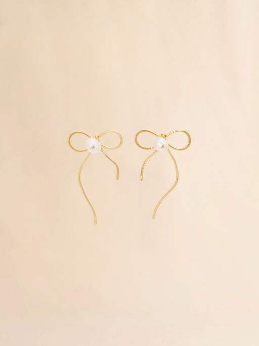 Golden Bow stud earrings - Earrings