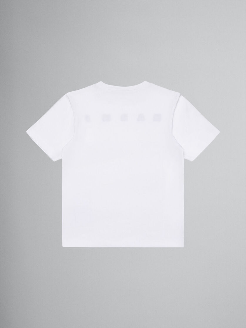 ロゴ ホワイトコットンジャージーTシャツ - Tシャツ - Image 2