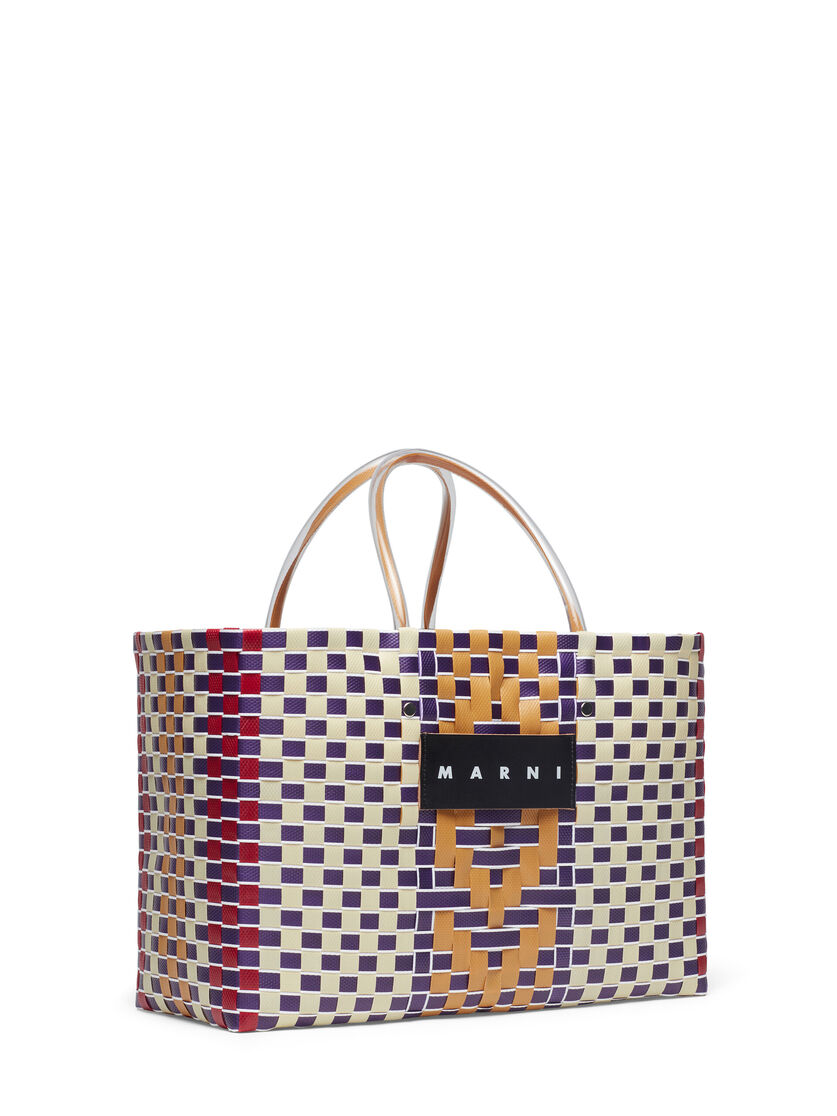 MARNI MARKET BASKET bag in multicolor blue woven material - Shopping Bags - Image 2
