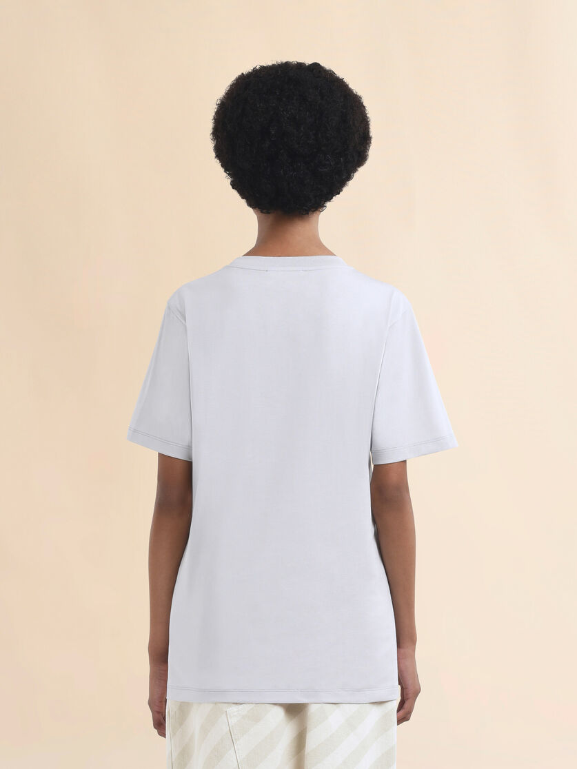 Grey cotton T-shirt with snake print - T-shirts - Image 3