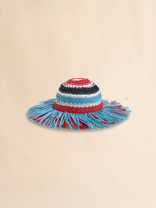 Multicolour striped raffia hat - Hats