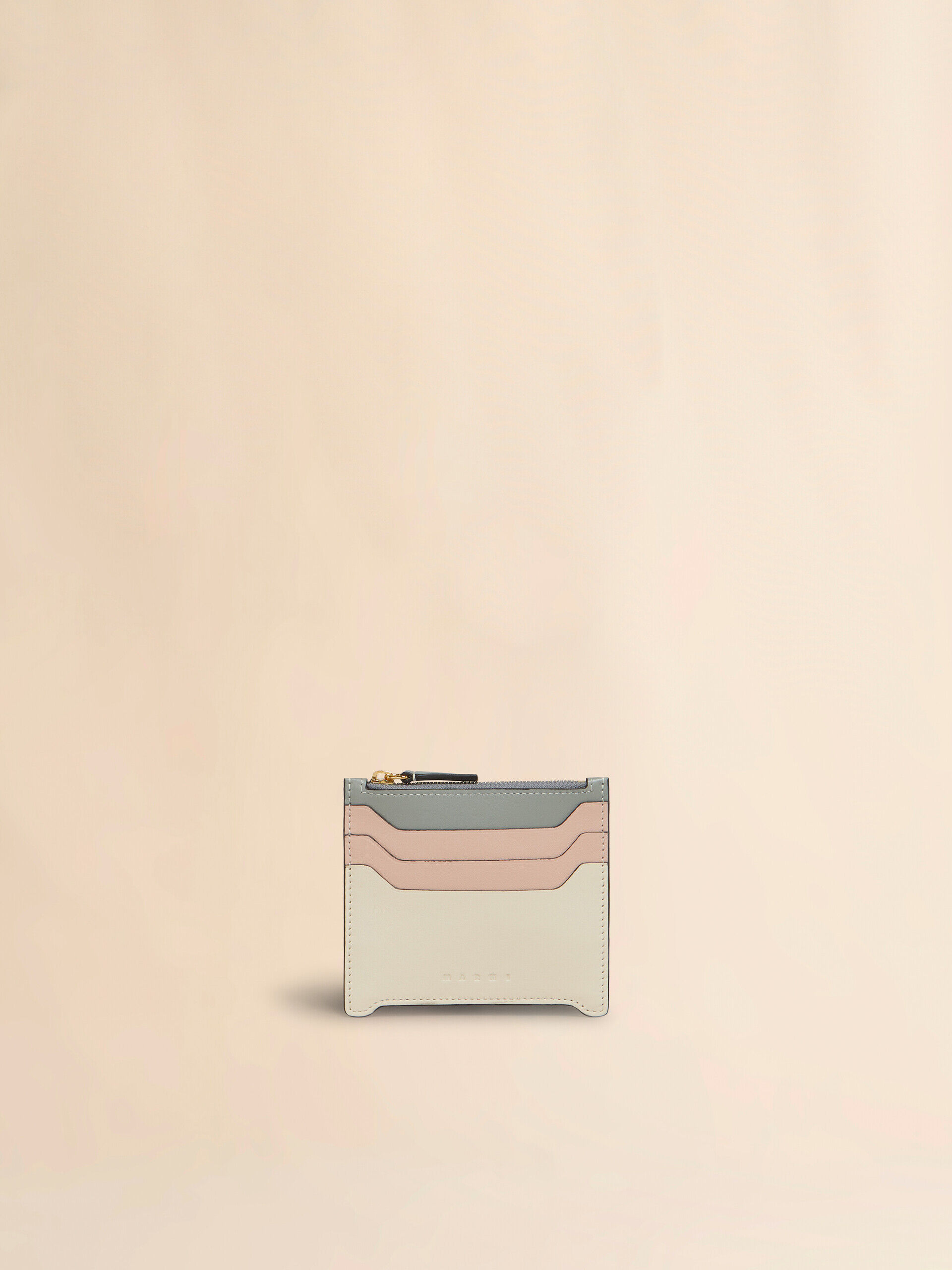 Marni オフホワイト＆ブラック Trunkaroo レザー 三つ折り財布 Marniのオフホワイト＆ブラック Trunkaroo レザー 三つ折り財布