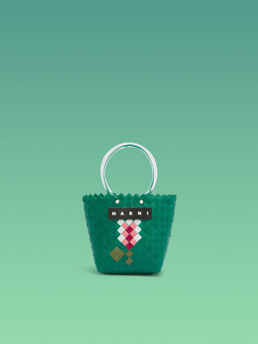 エメラルド MARNI MARKET TAHA FLOWERS BAG - ショッピングバッグ