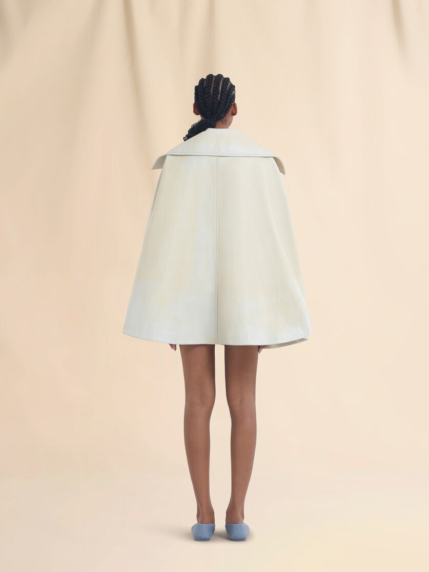 Light yellow leather cape - Coats - Image 3