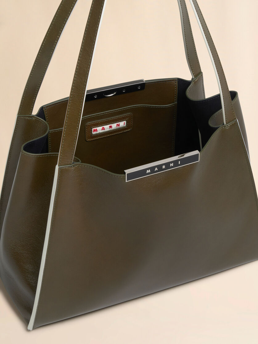 Black leather Cresta E/W small tote bag - Shopping Bags - Image 4